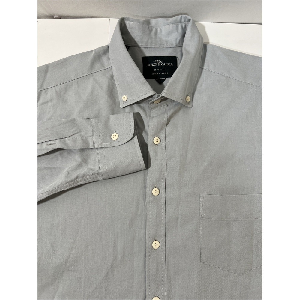 Rodd & Gunn Shirt Mens Large Light Blue Sports Fit Italian Fabric Albini